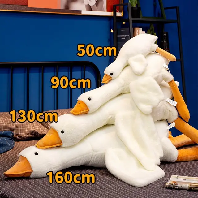 Ganso Peluche 50-190cm Ganso Gigante Juguet De Peluche Suave Relleno Pato Boba Almohadas Para Dormir Lindo Animal Ganso Grande Alfombra Muñecas Niña Regalos De Navidad - AliExprs Peluches Grandes