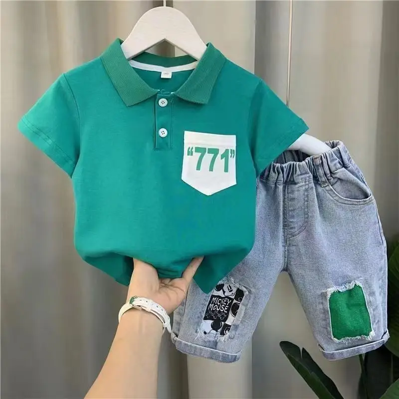 

Детские мальчики летние рубашки PoLo новый детский летний костюм корейская версия крутая красивая одежда с короткими рукавами детский костюм