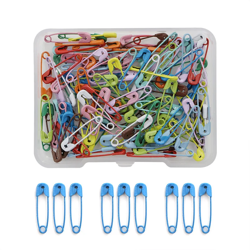 120Pcs Safety Pins Colored Safety Pins Metal Safety Pins with Storage