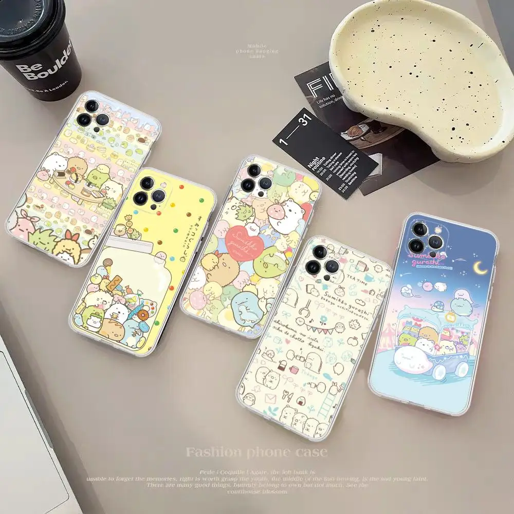 

Cute Sumikko Gurashi Phone Case For iPhone 15 14 13 12 Mini 11 Pro XS Max X XR SE 6 7 8 Plus Soft Silicone Cover