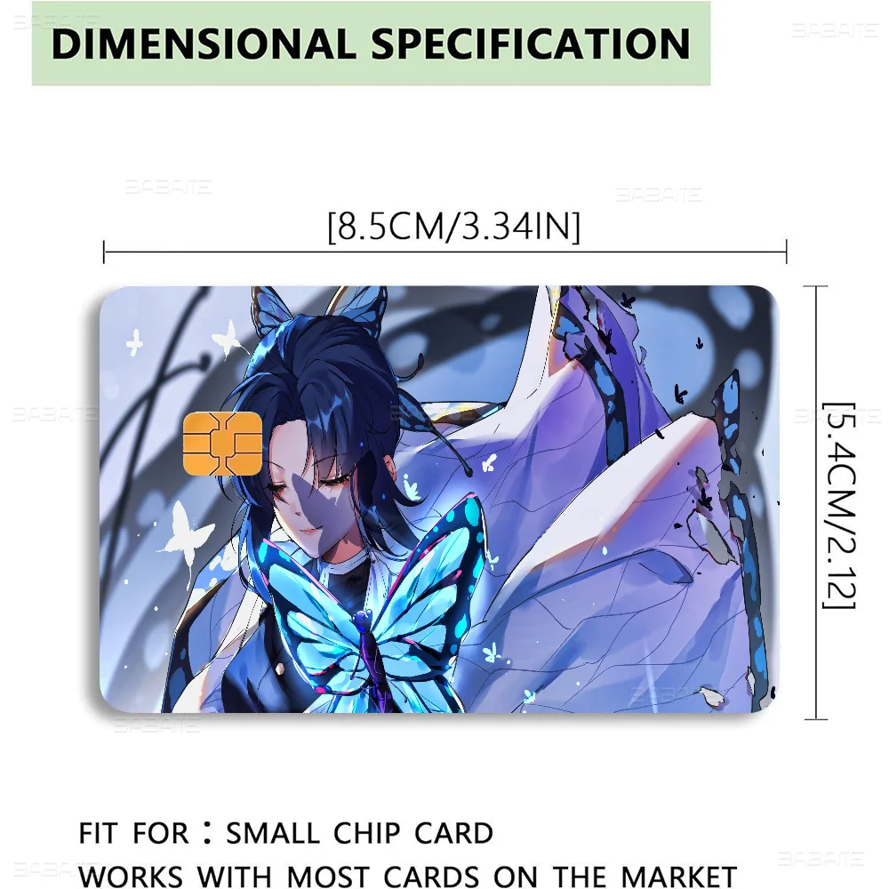 Demon Slayer Kochou Shinobu Anmie Sticker Film Skin Cover for Credit Card Debit Bank Card Front