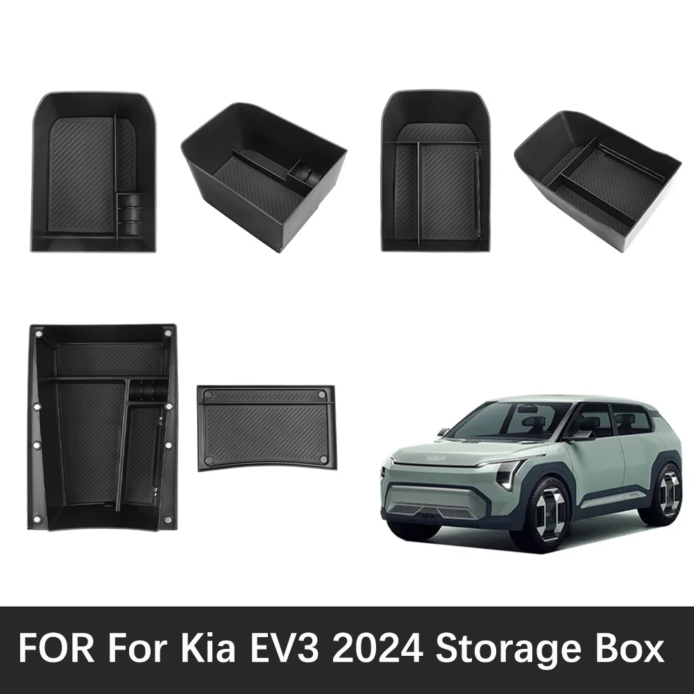 HGWEI Center Console Organizer For Kia Carnival KA4 (2022-2026) – Black Armrest Storage Tray