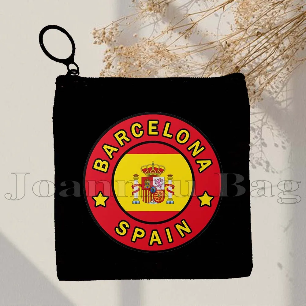 Barcelona Spain Brussels Greenland Los Angeles Madrid Massachusetts Carolina San Antonio Coin Purse Key Case Bag Wallet Pouch