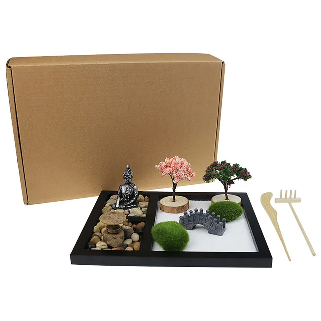 Mini Kit da giardino Zen da tavolo da giardino Zen giapponese per la  decorazione da tavolo dell'home Office per la meditazione di rilassamento  della concentrazione # WO - AliExpress