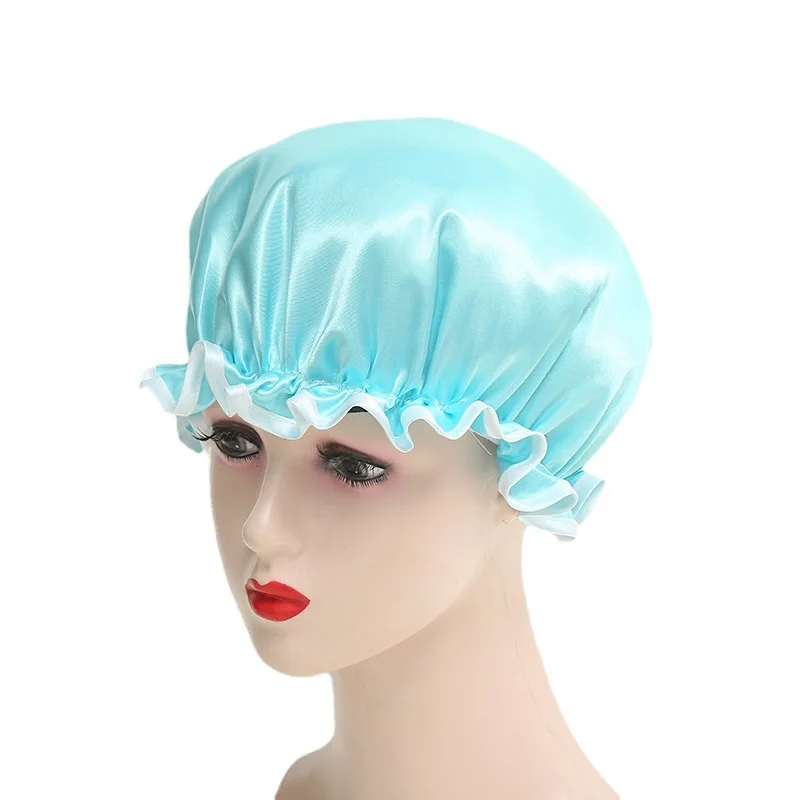 

Newest Women's Fashion Elastic Band Satin Silky Bonnet Sleep Cap For Women Men Unisex Hair Care Bonnet Nightcap Satin Bath Cap