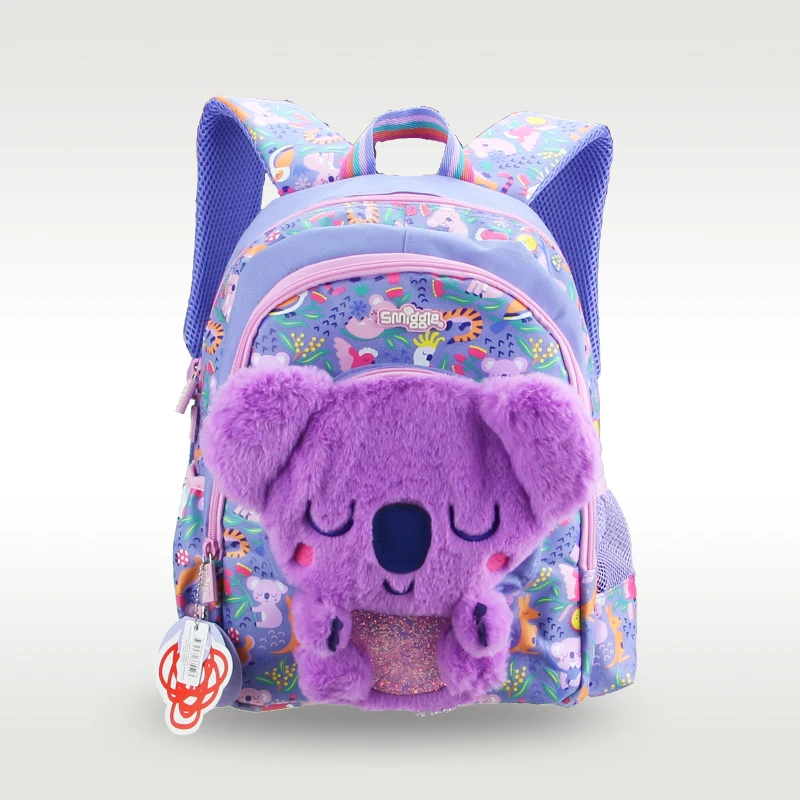 Australia Smiggle Original Children's Schoolbag Cute Double Shoulder Backpack Purple