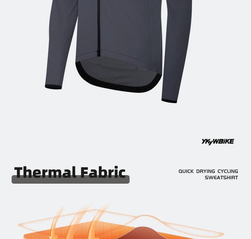YKYWBIKE Herren 10-20 ° C Fahrradjacke, wasserdicht, winddicht, Fahrrad-Windjacke, Wärme, Fleece, Rennradjacke, Fahrradbekleidung – Detail 5