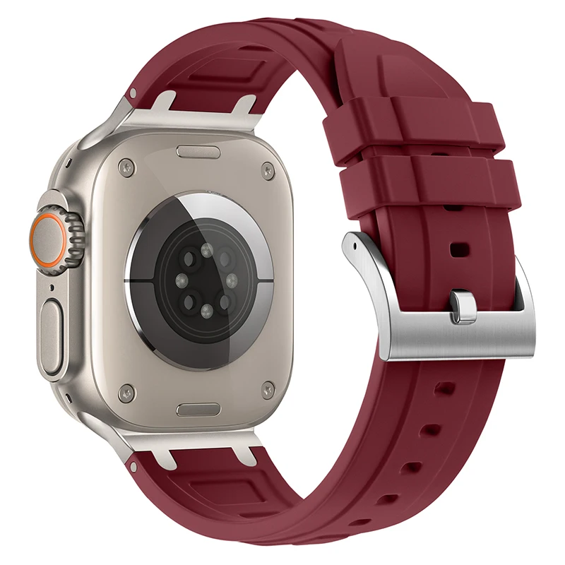 Enhanced Metal and Silicone Apple Watch Band - Universal Fit