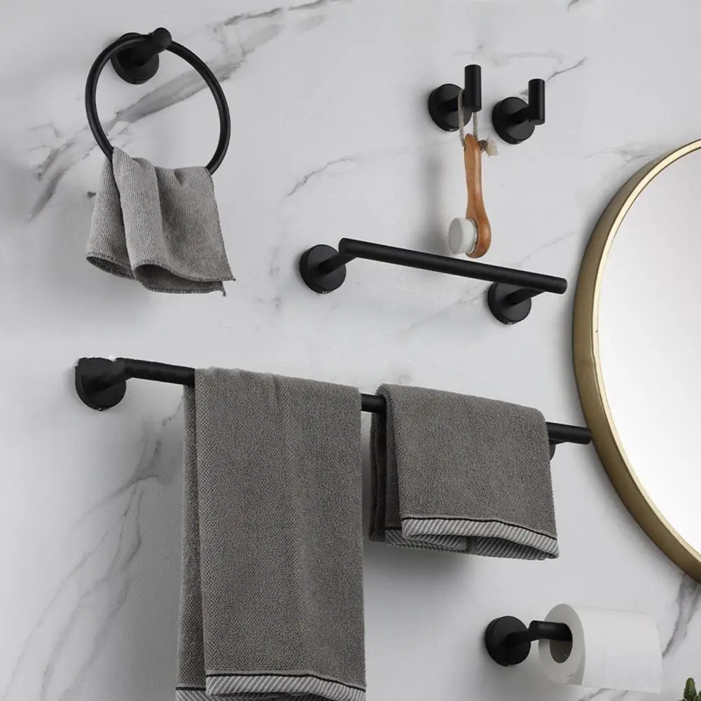 Bathroom Accessories Towel Rack Set Elegant Bathroom Hardware Set with Towel Bar Storage Rack Polished Surface for Easy