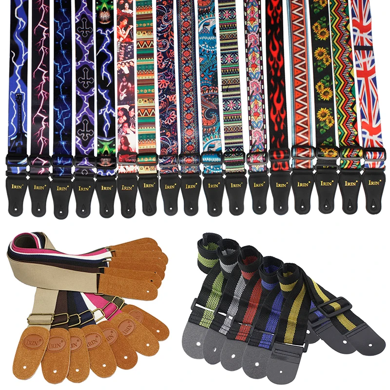 Guitar Strap Adjustable Pure Cotton Guitar Straps Multi-Color Belts for Bass Acoustic Electric Accessories Parts
