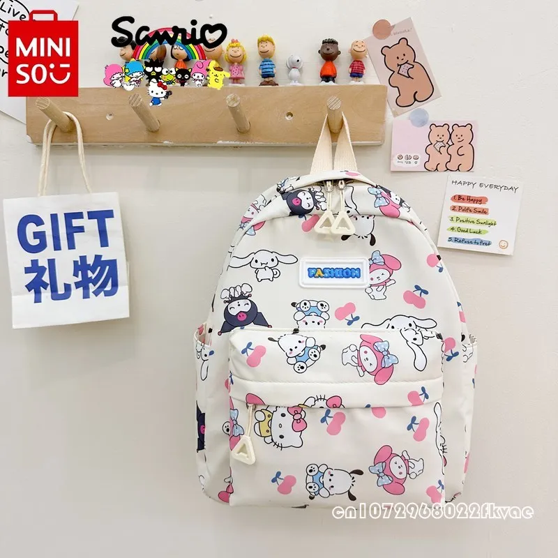 MINISO Hello Kitty New Children's Backpack Fashionable High Quality Girls' Backpack Cartoon Multi Functional Student Backpack