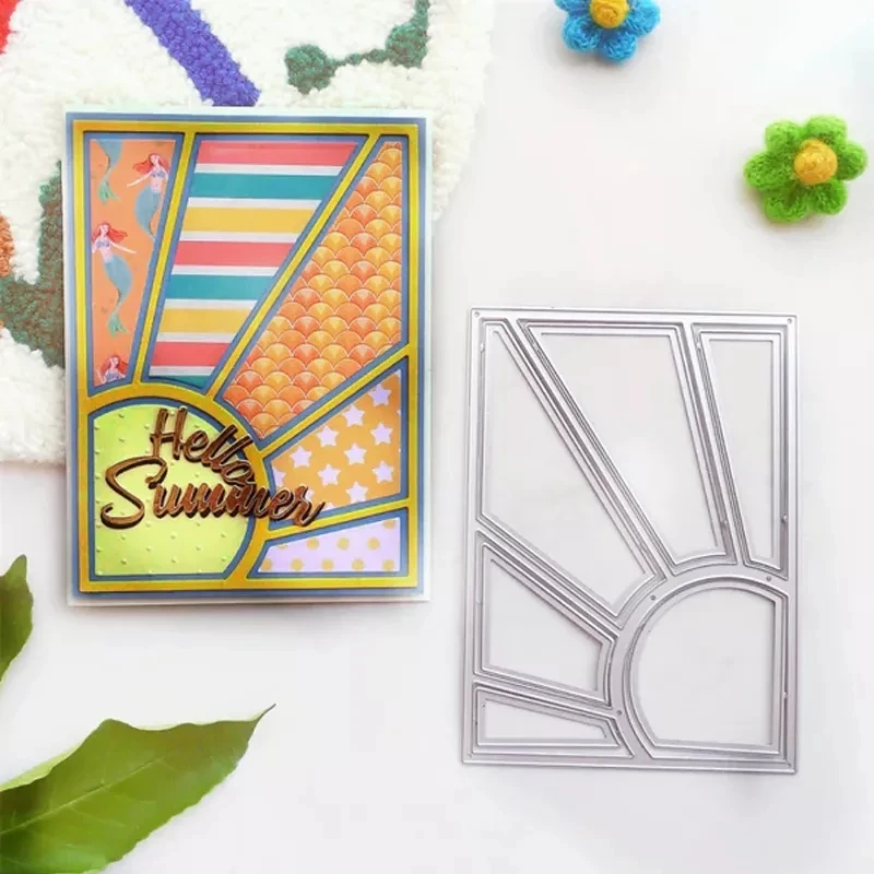 2022 New Arrival Rectangle Triangle Background Cutting Die DIY Scrapbook Card Making Craft Die Photo Album Decoration