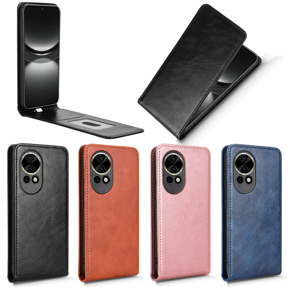 Luxury Retro Leather Flip Vertical Case - Premium Book Card Holder and Full Cover