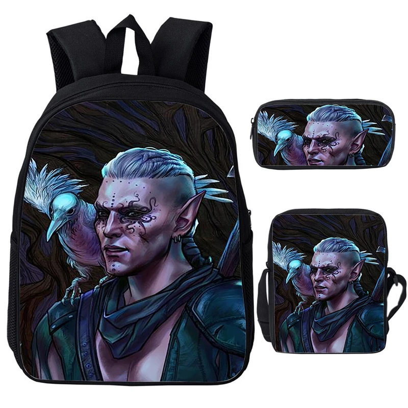 High Capacity Baldur's Gate Backpack 3pcs/set Children School Bags Students Boy Girl Bookbag Casual Rucksack Travel Schoolbag