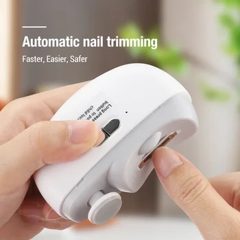 Electric Nail Clipper Grinding and Polishing with Light Automatic Nail Trimmer Rechargeable Nail Cutter Manicure for Baby Adult 2