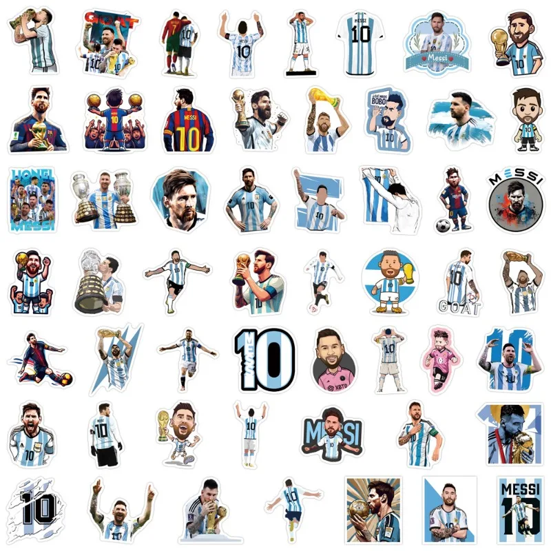 54pcs Pictures of Football Star Lionel Messi Suitcase Water Cup Guitar Car Scooter Stationery Mobile Phone DIY Decoration Decals view 5