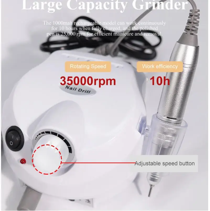 35000 RPM Electric Nail Drill Machine Mill Cutter Sets for Manicure Nail Tips Manicure Electric Pedicure File nail drill nail drill set nail drill kit