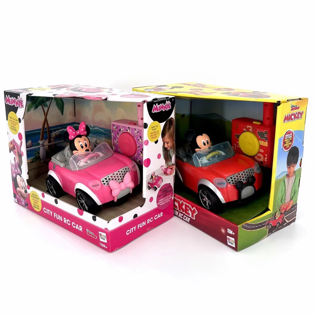 Disney Junior Mickey Minnie City Fun RC Car Wireless Electric Power Roadster Sliding Inertial Vehicle Children's Toy Car Gifts 6