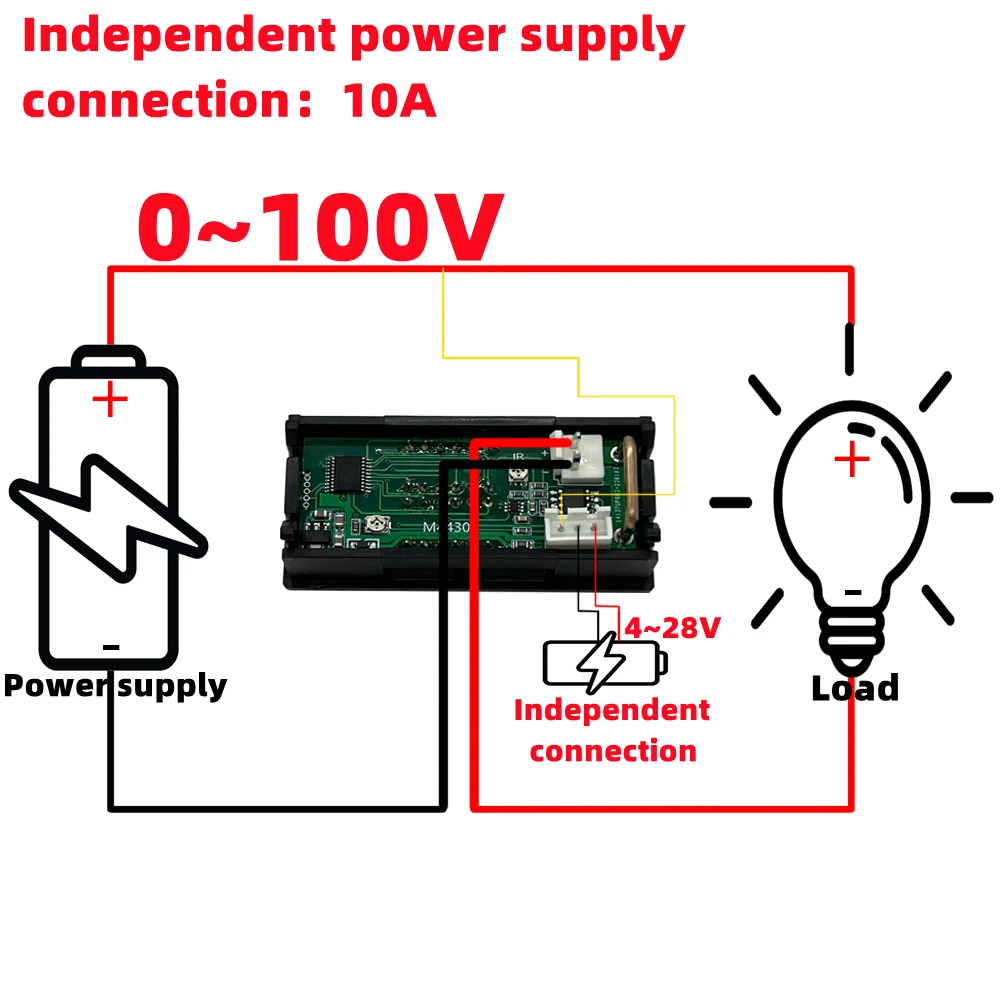 Voltmetro Digitale DC 0-100V, 10A - 4 Pezzi Con Display LED 0.28 | Per Auto E Casa - Foto 7
