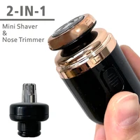 2in1 Mini Shave Portable Electric Razor for Men Pocket Size Portable Shavers,Wet & Dry, Waterproof USB Rechargeable Nose Trimmer 1