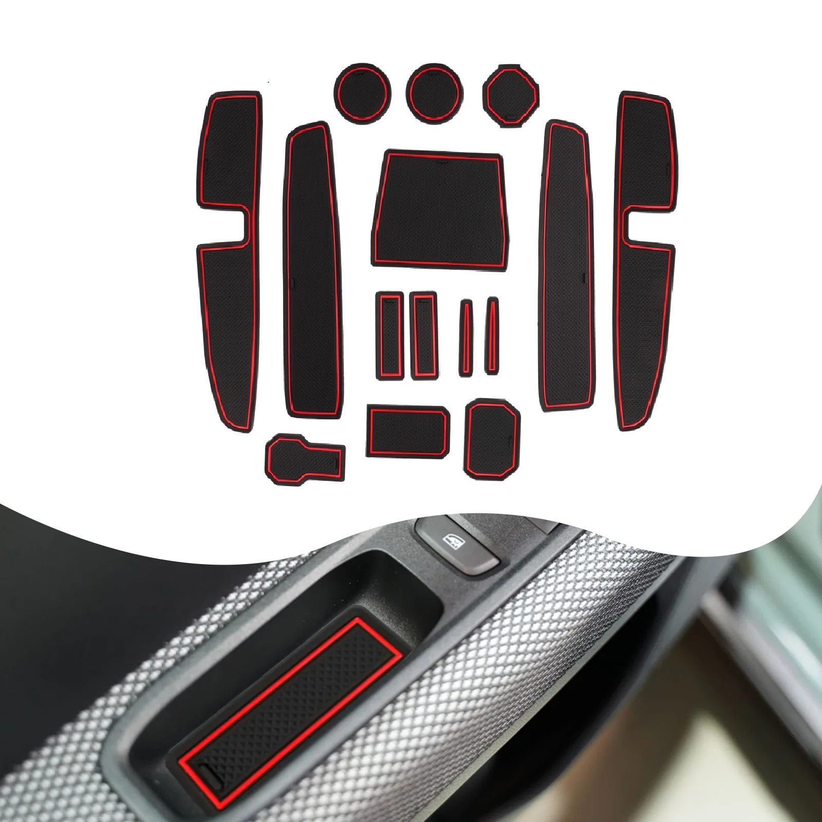 Lfotpp Auto Porta Scanalatura Tappetino Per Dacia Jogger Hybrid 2021 2022 2023 2024 Antiscivolo Porta Slot Pad Auto Interni Dacia Jogger Accessori 202