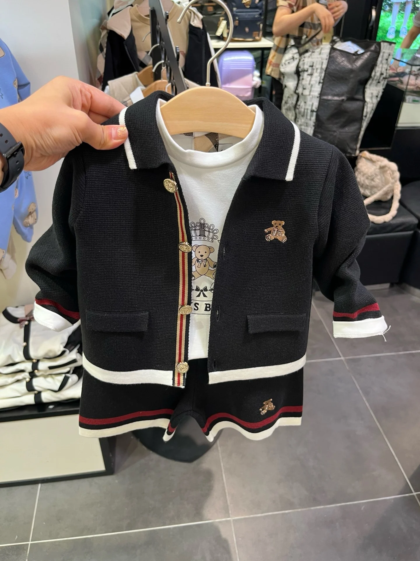 سترة محبوكة أنيقة وبنطلون بخمس نقاط تفصيلية، طقم فاخر للأولاد، ملابس قطنية غير رسمية للربيع والخريف للأطفال