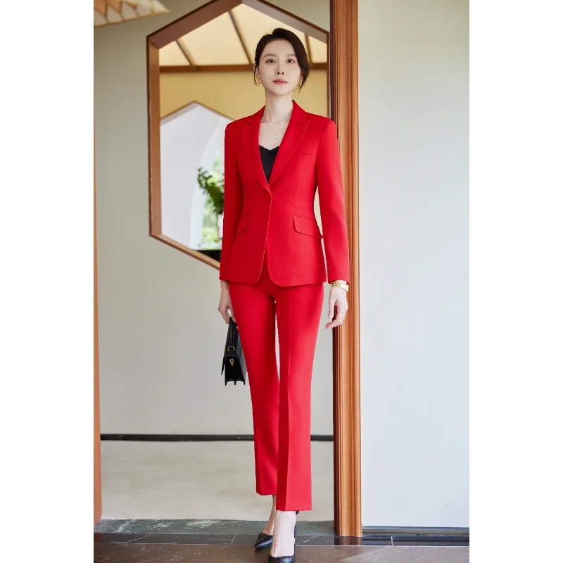 

Fashion Professional Women's New Autumn and Winter High-quality Long-sleeved Suits and Trouser Suits Show Elegant Temperament