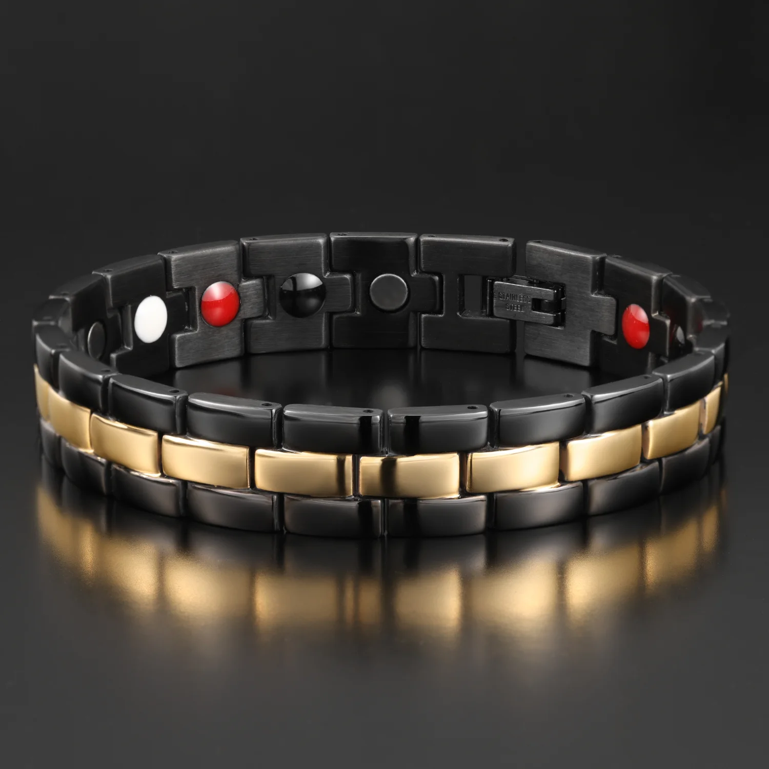 

Masuline Quality Steel Men's Bracelet Health Care Energy Germanium Magnetic Bracelet Male Jewelry