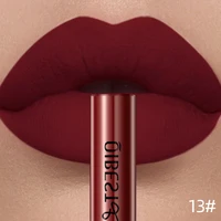QIBEST Sexy Red Lip Gloss Long Lasting Velvet Matte Liquid Lipstick Waterproof Lip Makeup Nonstick Cup Purple Lip Tint Black