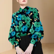 

Spring Autumn Fashion Temperament Floral Shirt Top Blouse Women Loose Clothing Long Sleeved Shirts Blusas Femininas Elegantes