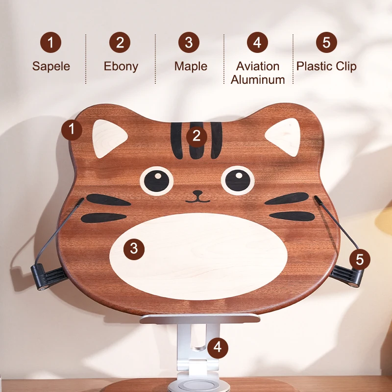 단단한 나무 컴퓨터 회전 스탠드 조정 가능한 컴퓨터 스탠드 노트북 스탠드 접이..