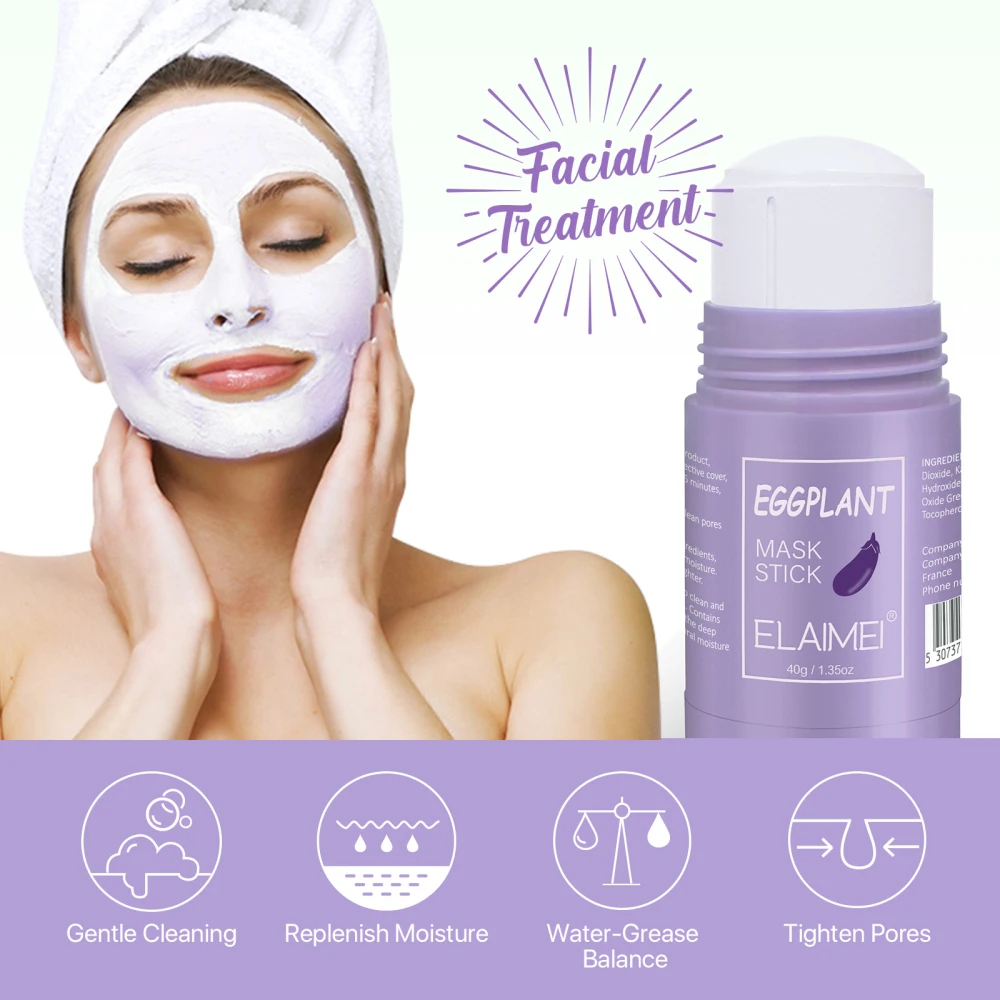 

Маска для лица с баклажанами, увлажняющая маска для лица, глубокое очищение, удаление черных точек, контроль жирности, маска мазкового типа, уход за кожей