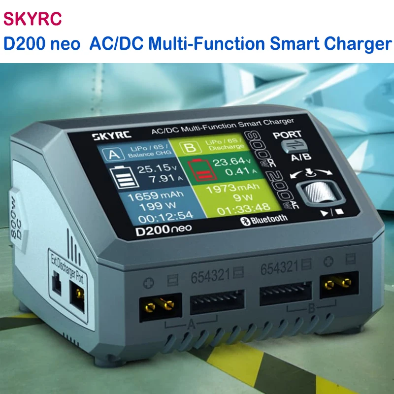 

SkyRC D200neo Charger SK-100196 800w Lipo Battery Balance Charger BD350 Discharger AC/DC Multi-Function Smart Charger