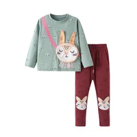 Jumping Meters 2-7T Long Sleeve Girls Clothing Sets Kids Suits 2 Pcs  Tops + Leggings Baby Costume Autumn Kids Outfits