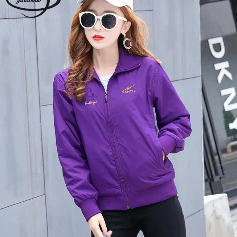 

Yauamdb Women Jacket Spring Autumn Xl-5xl Female Coat Ladies Zipper Pocket Solid Outwear Slim Casual Fashion Clothes Ly69