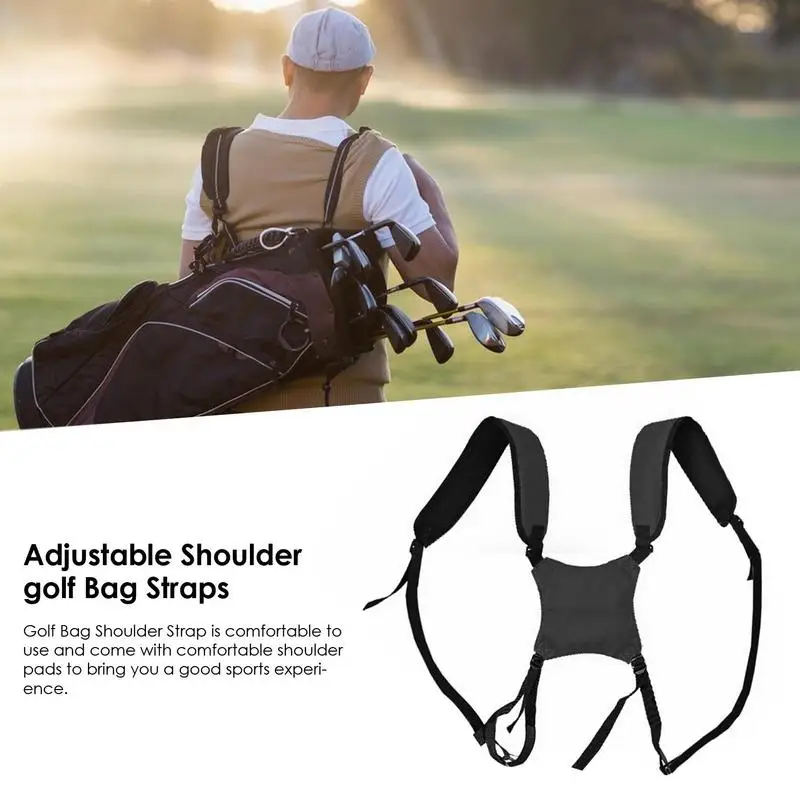 Golf Bag Strap Adjustable Golf Bag Carry Strap Double Shoulder Strap Backpack Strap Padded Bag Strap Universal Replacement