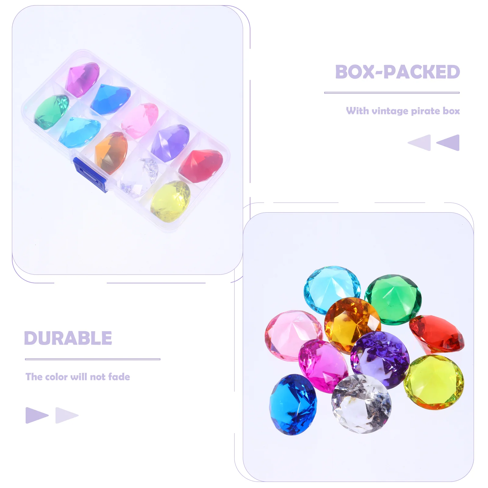 Plastic Jewelry Props Clear Acrylic Diamond Gems For Girls Kids DIY