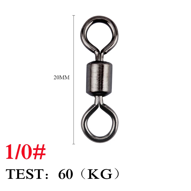 20/100 stücke Angeln Barrel Lager Roll Wirbel Solide Ring LB Lockt Stecker 17 Größe Angelgerät Zubehör Fisch Werkzeug – Detail 17