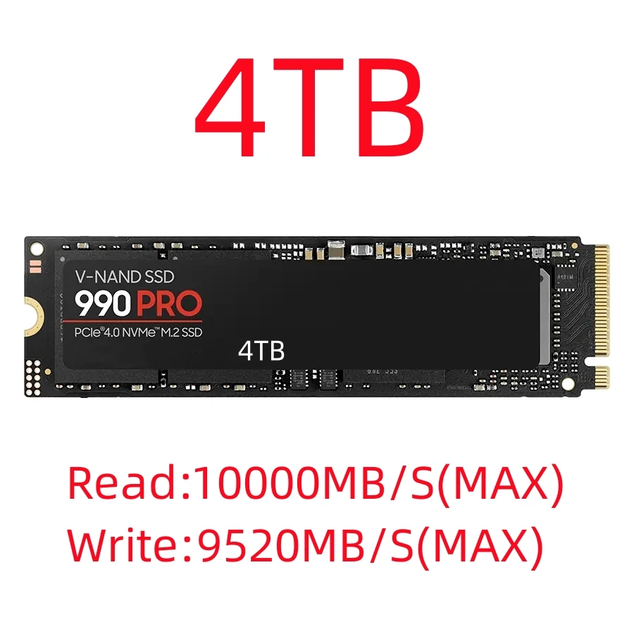  귣 990PRO SSD M2 2280 PCIe 4.0 NVME б 10000 MB/S ָ Ʈ ϵ ũ,  ܼ, Ʈ, PC, PS5 , 1TB, 2TB, 4TB
