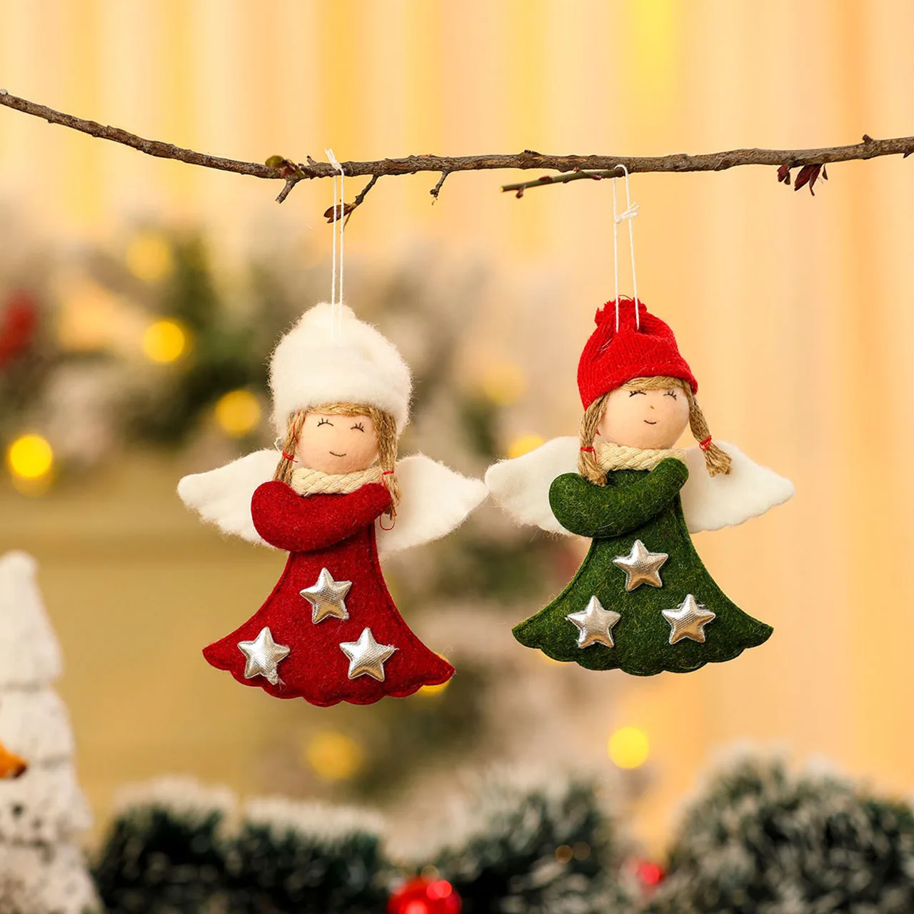 Christmas Fabric Hanging Ornaments Plush Doll Pendants for Tree Decoration Xmas Gift Accessories