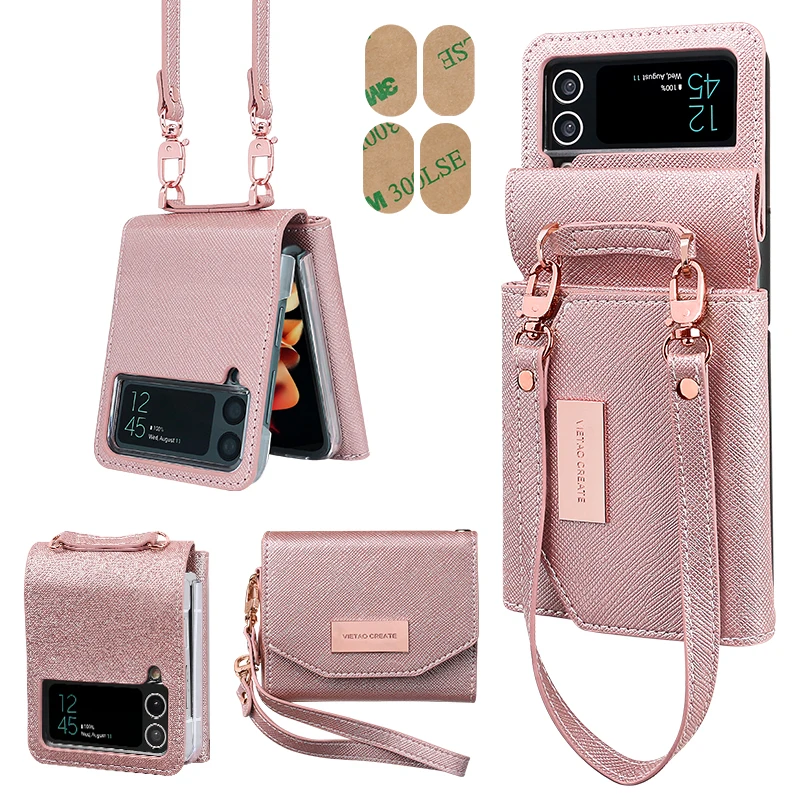 Vietao-Fashion Leather Wallet Wristband Hand Strap Mobile Phone Case