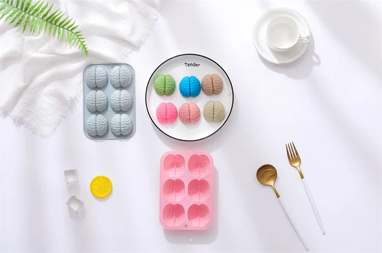 6 Even Brain Modeling Silicone Mold Handmade Soap Mold Soap Making Supplies Ice Mold