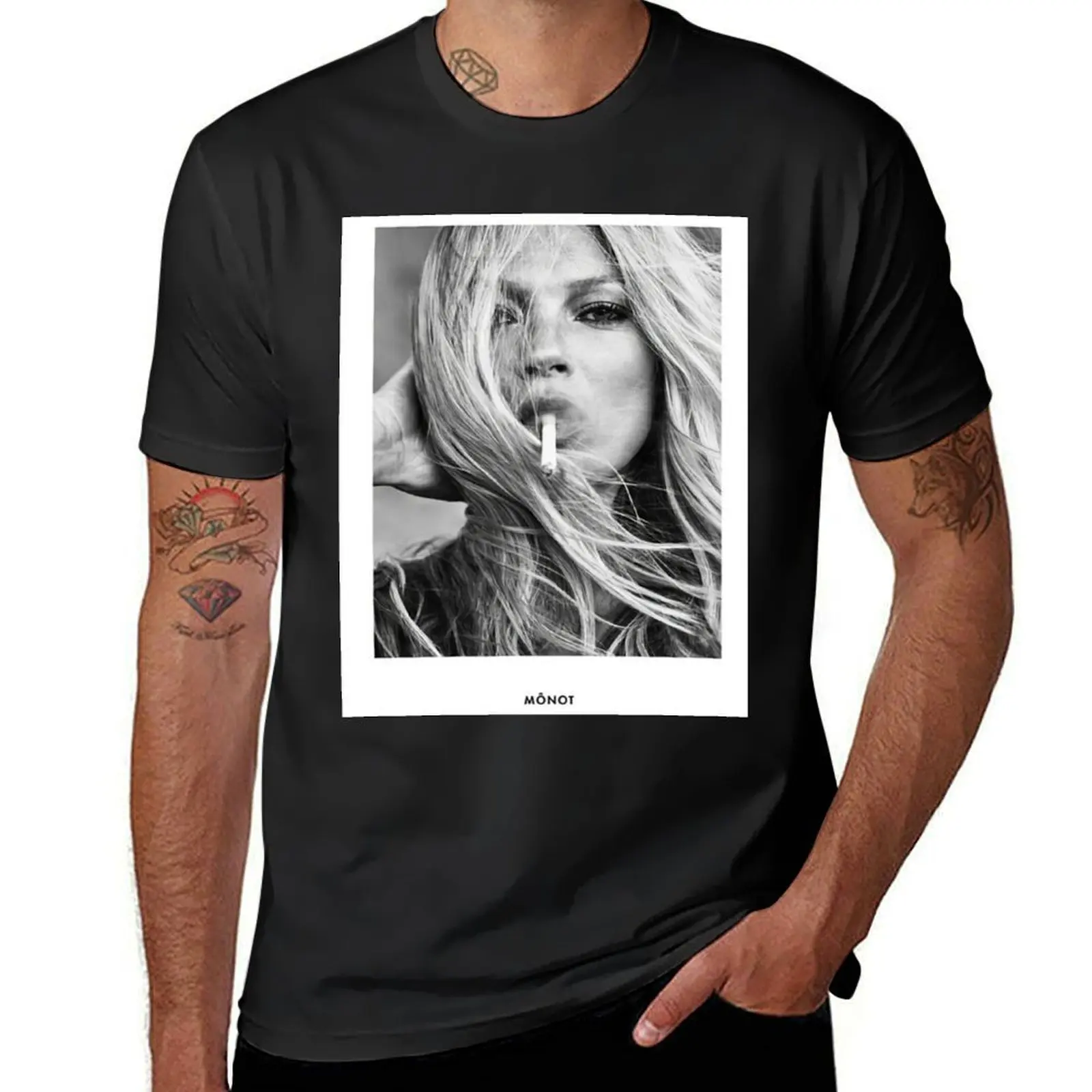 Kate Moss Smoking T-Shirt Vintage Oversize Pesante Abbigliamento Uomo