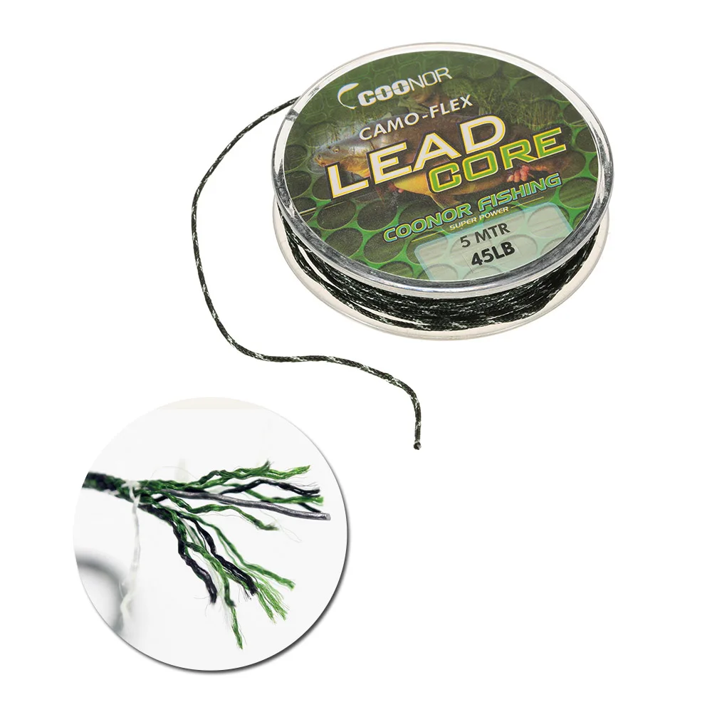 Fishing Line Fishing Tackle Lixada 35lb / 45lb / 55lb 5m Fishing Line Leadcore Braided Camouflage Carp Hair Rigs Lead Core Fishing Tackle