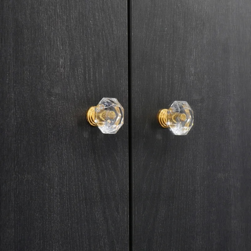 2Pcs Colourful Diamond Shape Design Plastic Crystal Knobs Cupboard Drawer Pull Kitchen Cabinet Door Wardrobe Handles Hardware