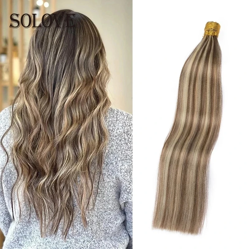 Straight I Tip Human Hair Hair Extensions Brazilan Remy Extension Natural Keratin Fusion 0.8g 1g/Strand 613# hair extensions