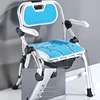 Foldable Shower Stool, Non-Slip Bath Seat, Indoor Mobile Toilet with Backrest, Portable Aid for Elderly, Resting Chair 2