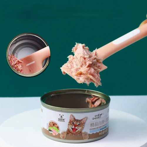 고양이 개용 반려동물 식기 캔 스푼, 젖은 음식, 긴 손잡이 액세서리, 먹이 젓는 스푼, 피더 삽 2