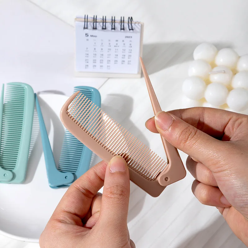 1pc Portable Mini Foldable Pocket Combs Anti-static Travel Oil Head Hair Brush For Men Women Hairdressing Styling Beauty Tools 1