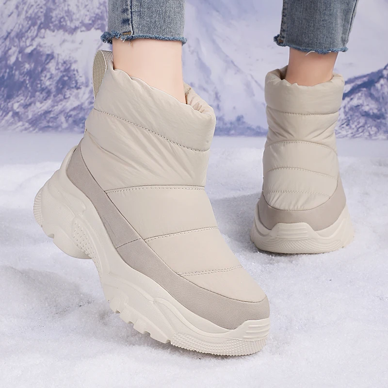 STRONGSHEN Women Boots Waterproof Keep Warm Slip On Snow Boots Women NonSlip Platform Ankle Boots Botas Femininas Botas De Mujer